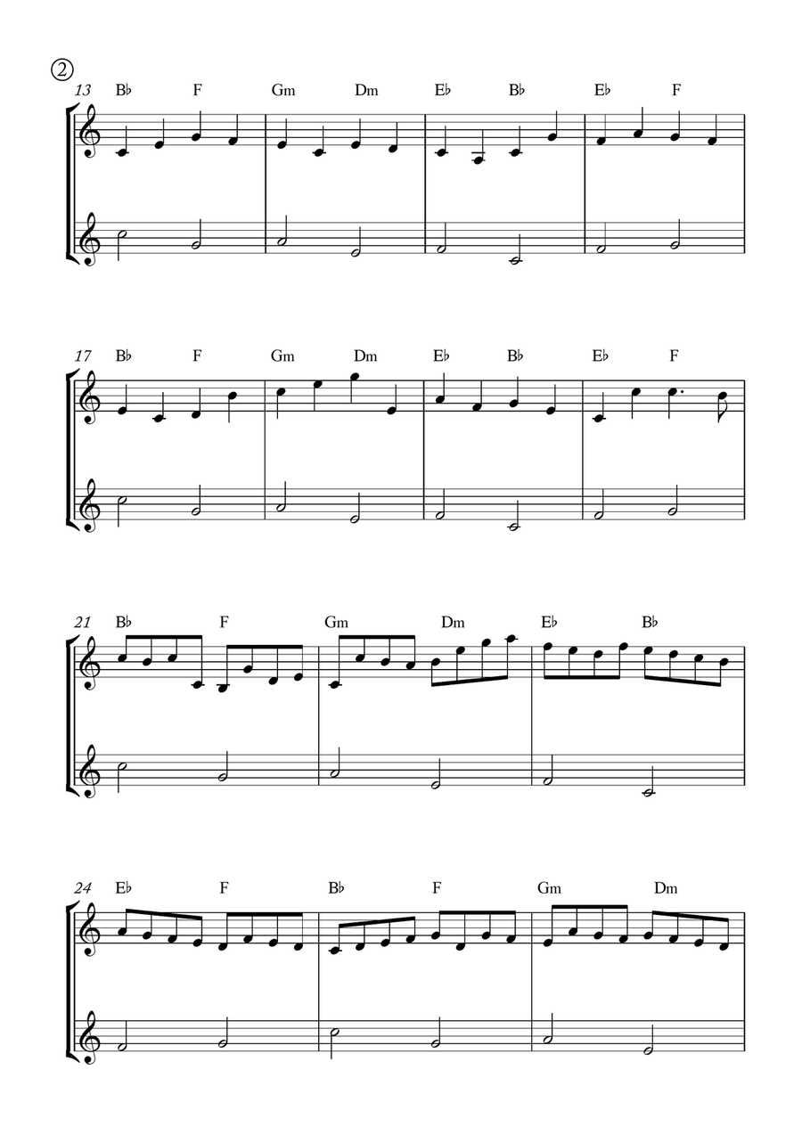 Canon in D Trumpet Duet scores gallery preview page 2