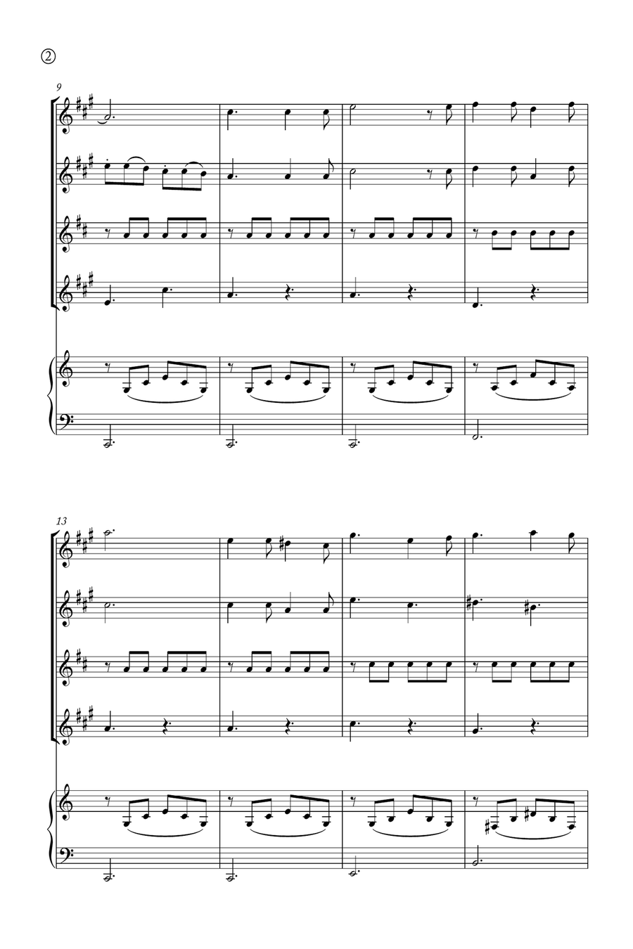Oh Holy night Saxophone Quartet scores gallery preview page 2