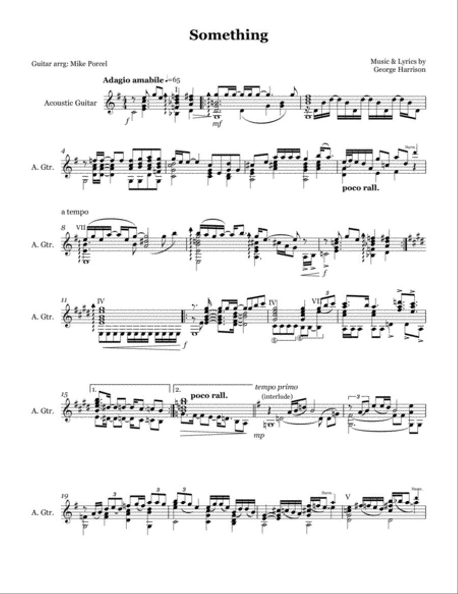 Something Guitar Solo scores gallery preview page 1