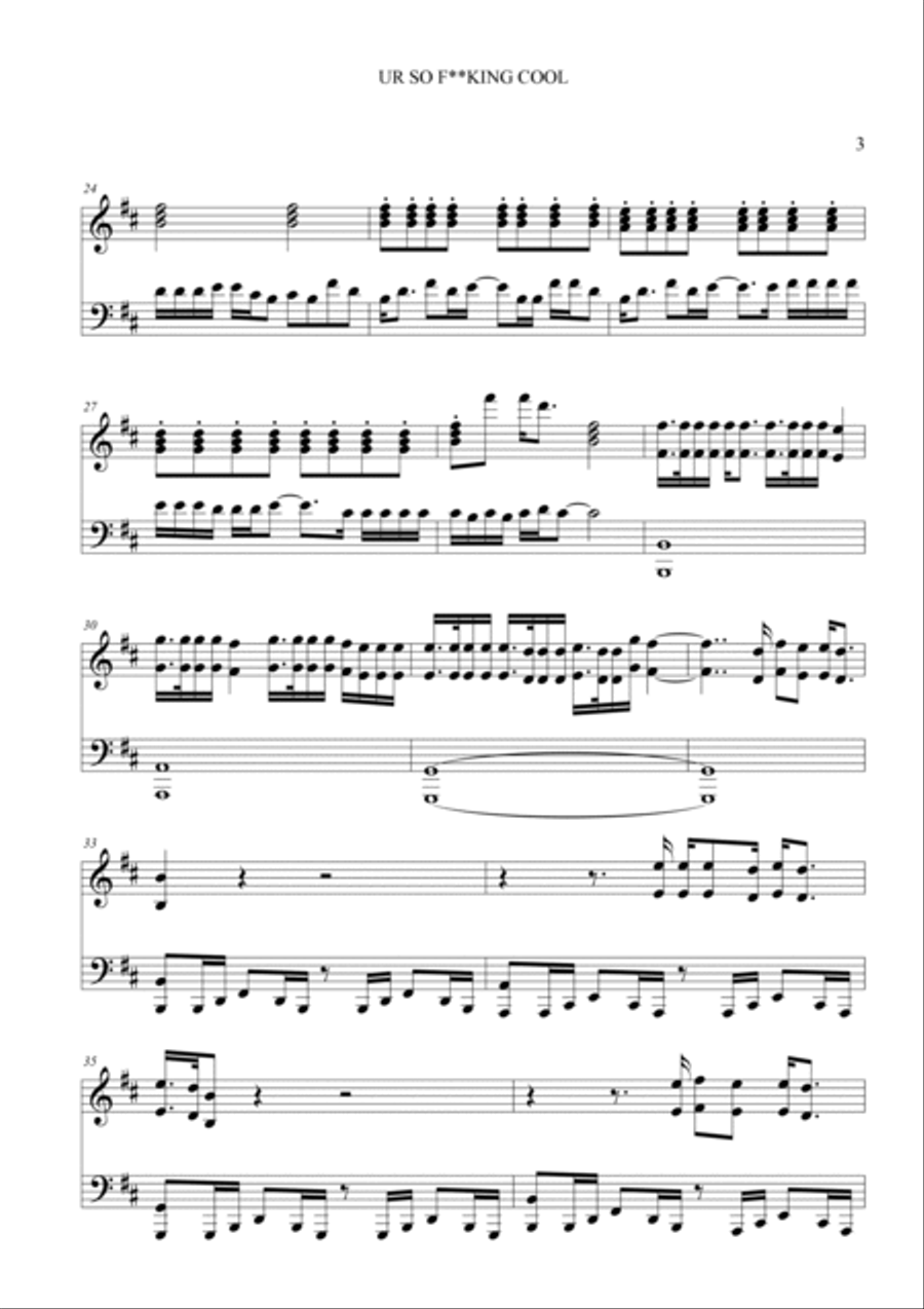 Ur So F King Cool Ur So F King Cool Piano Solo scores gallery preview page 3