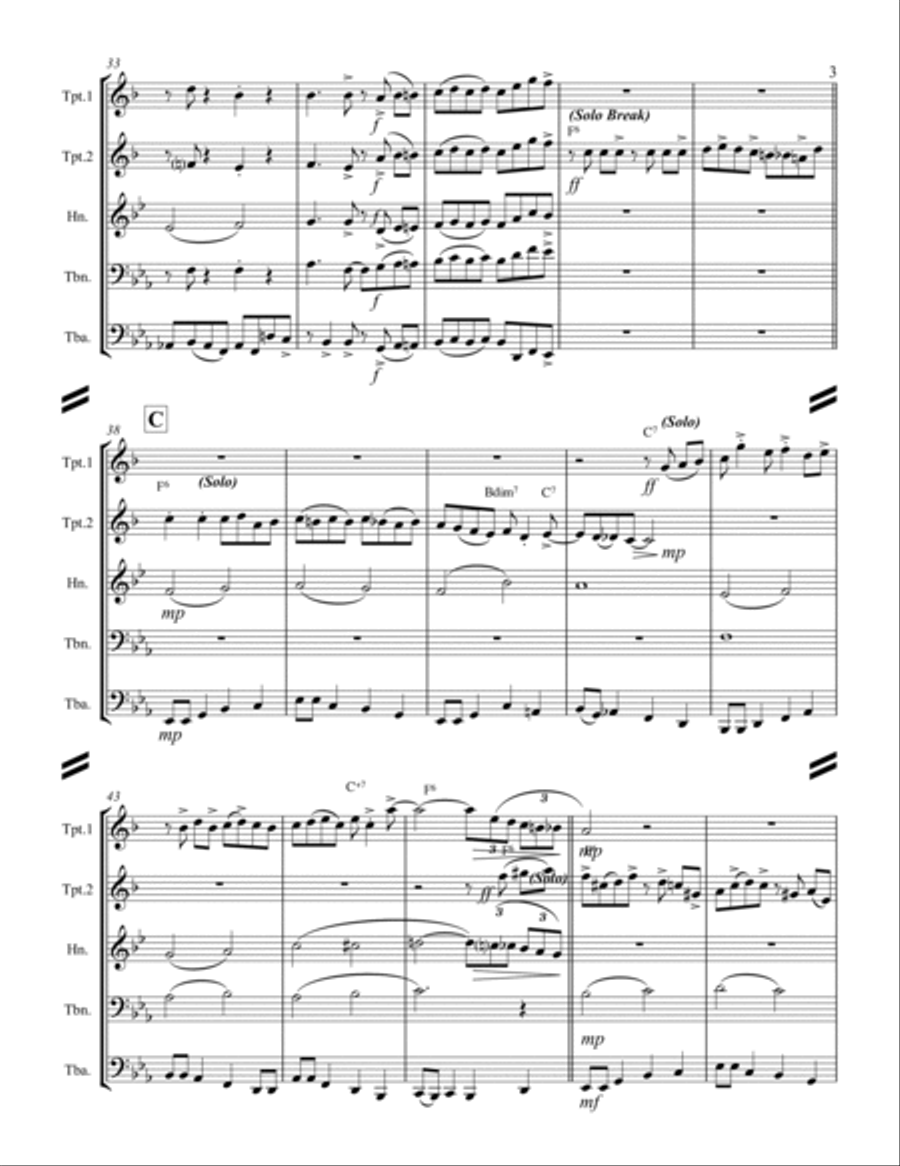 Rudolph The Red-nosed Reindeer Brass Ensemble scores gallery preview page 4