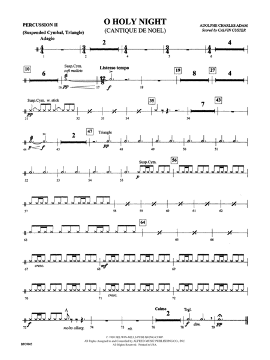 O Holy Night: 2nd Percussion Full Orchestra scores gallery preview page 1