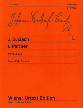 Book cover for Bach - 6 Partitas Complete Bwv 825-830 Urtext