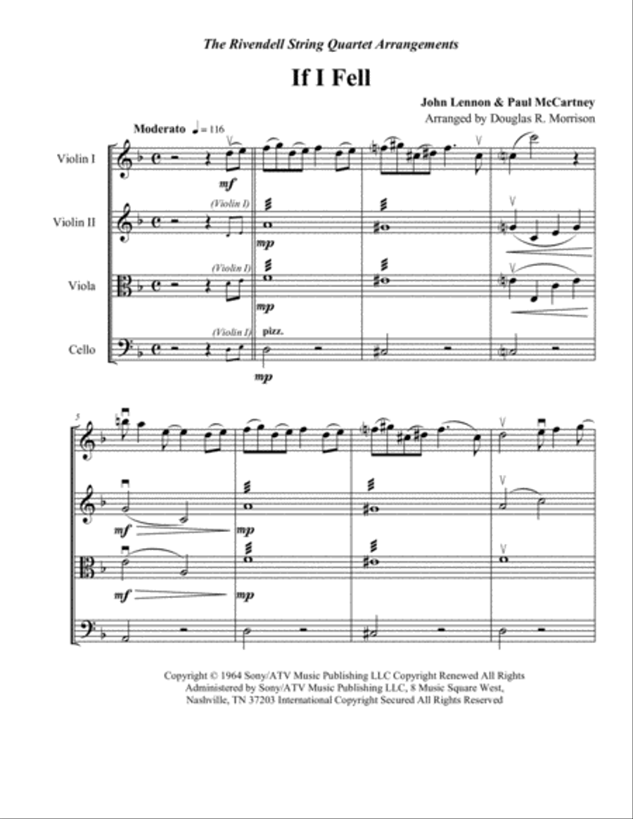 If I Fell String Quartet scores gallery preview page 2