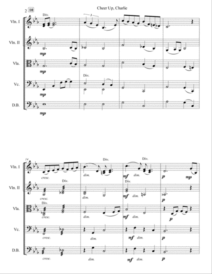 Cheer Up, Charlie String Orchestra scores gallery preview page 3