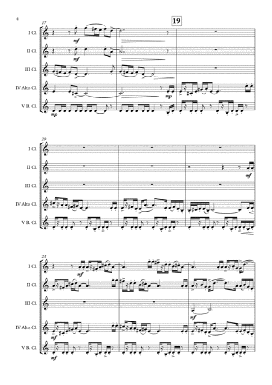 Bugler's Dream (Olympic Fanfare) Clarinet Choir scores gallery preview page 5