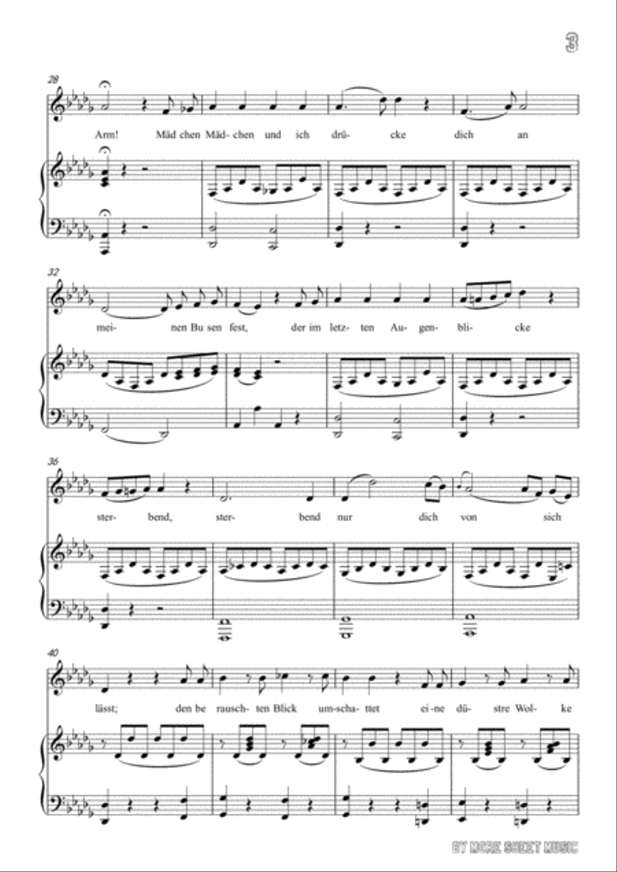 Mozart-An Chloe in D flat Major,for Voice and Piano Voice Solo scores gallery preview page 5