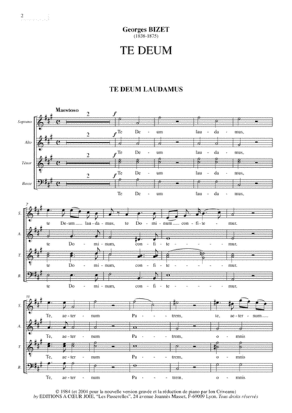 Te Deum - Bizet - Choeur
