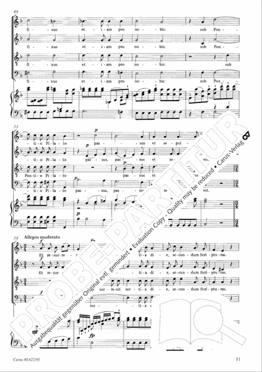 Missa brevis in D minor 4-Part scores gallery preview page 16