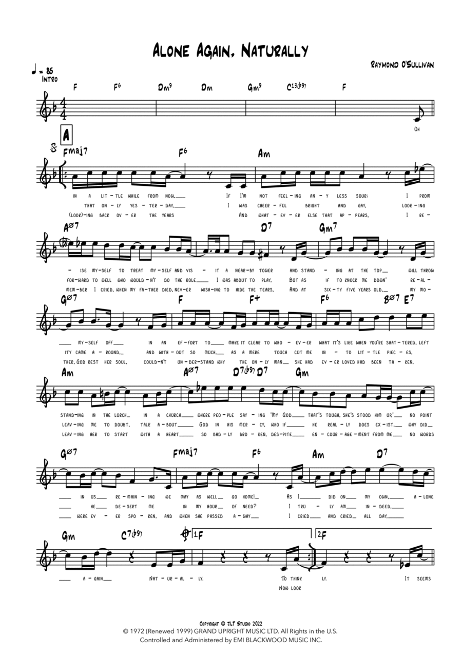 Alone Again (naturally) Alone Again (naturally) Piano scores gallery preview page 1