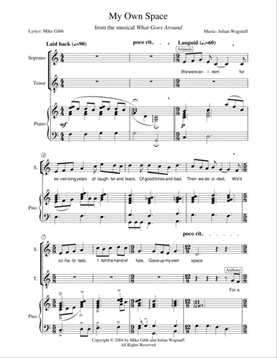 My Own Space (vocal duet) Vocal Duet scores gallery preview page 3
