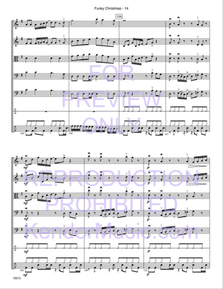 Funky Christmas Funky Christmas String Orchestra scores gallery preview page 16