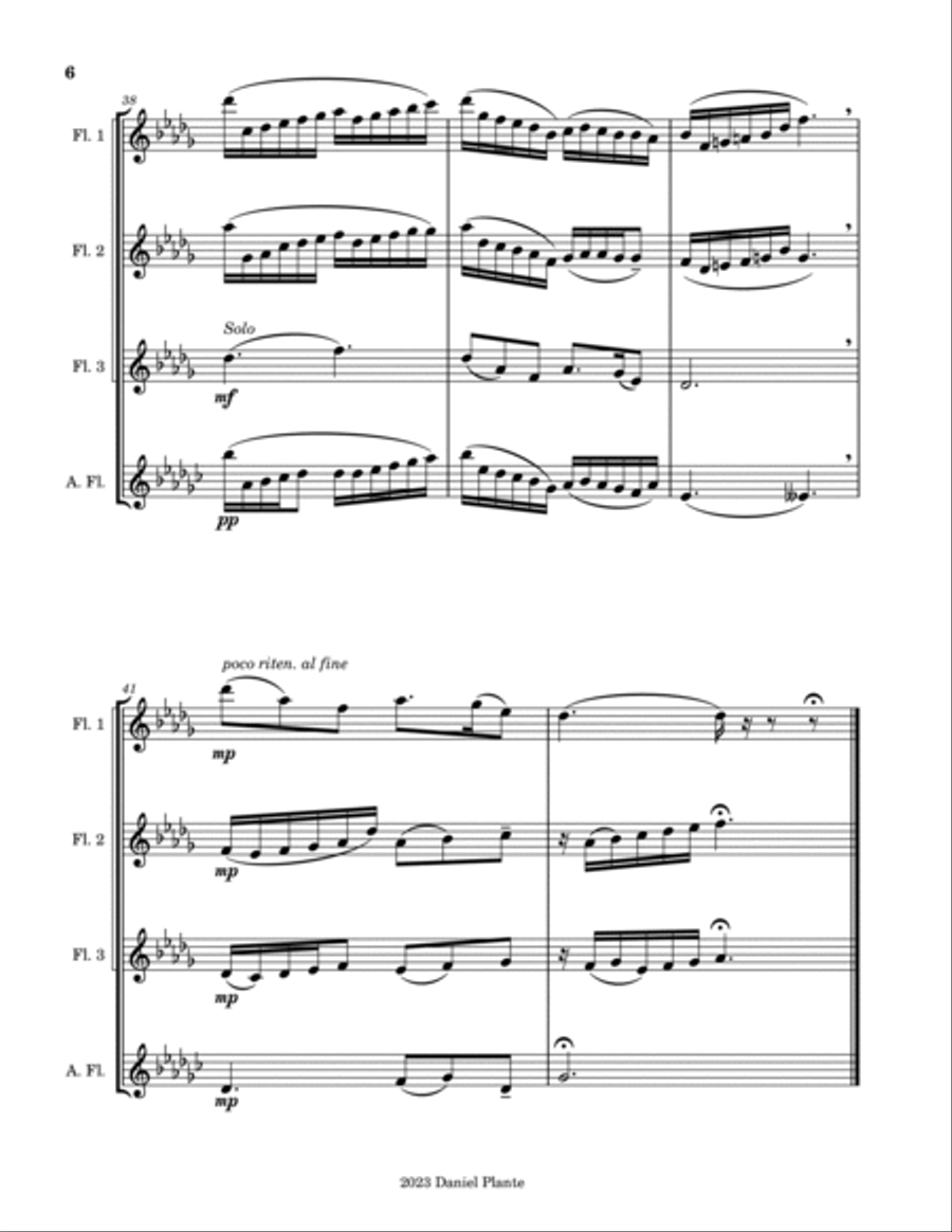 Silent Night Flute Quartet scores gallery preview page 6