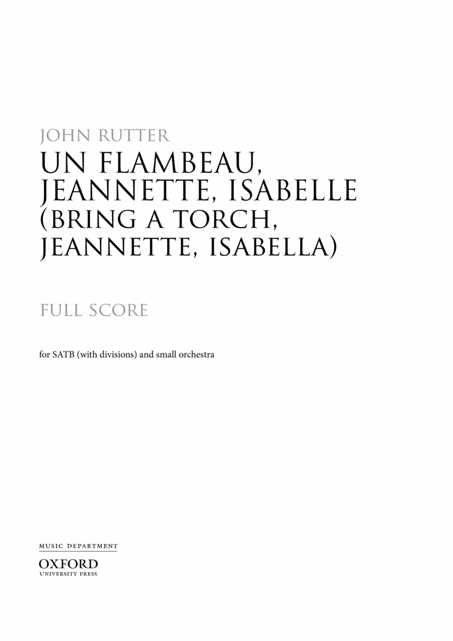 Un flambeau, Jeannette, Isabelle/Bring a torch, Jeannette, Isabella Divisi scores gallery preview page 1