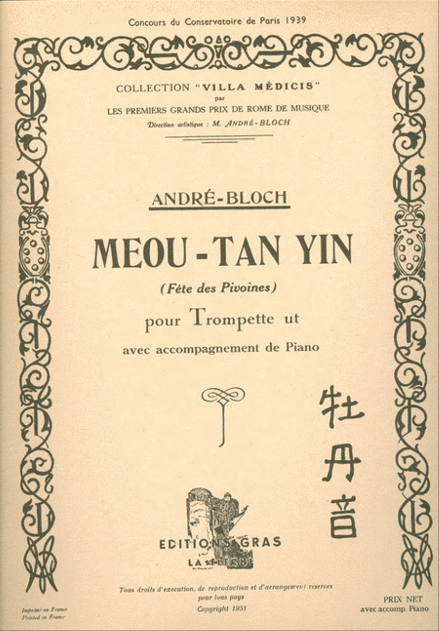 Meou Tan Yin (fetes Des Pivoines) (trumpet & Piano) Trumpet Solo scores gallery preview page 1