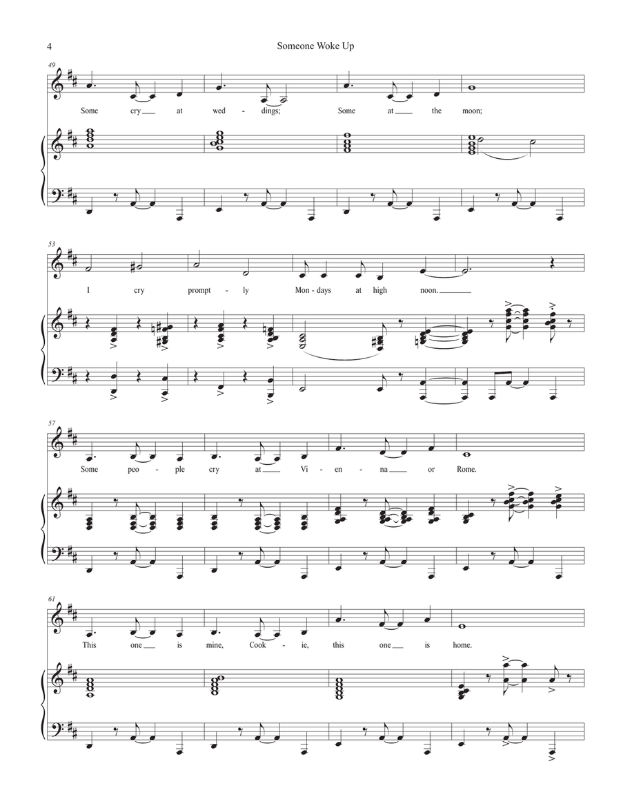 Someone Woke Up Piano, Vocal scores gallery preview page 4