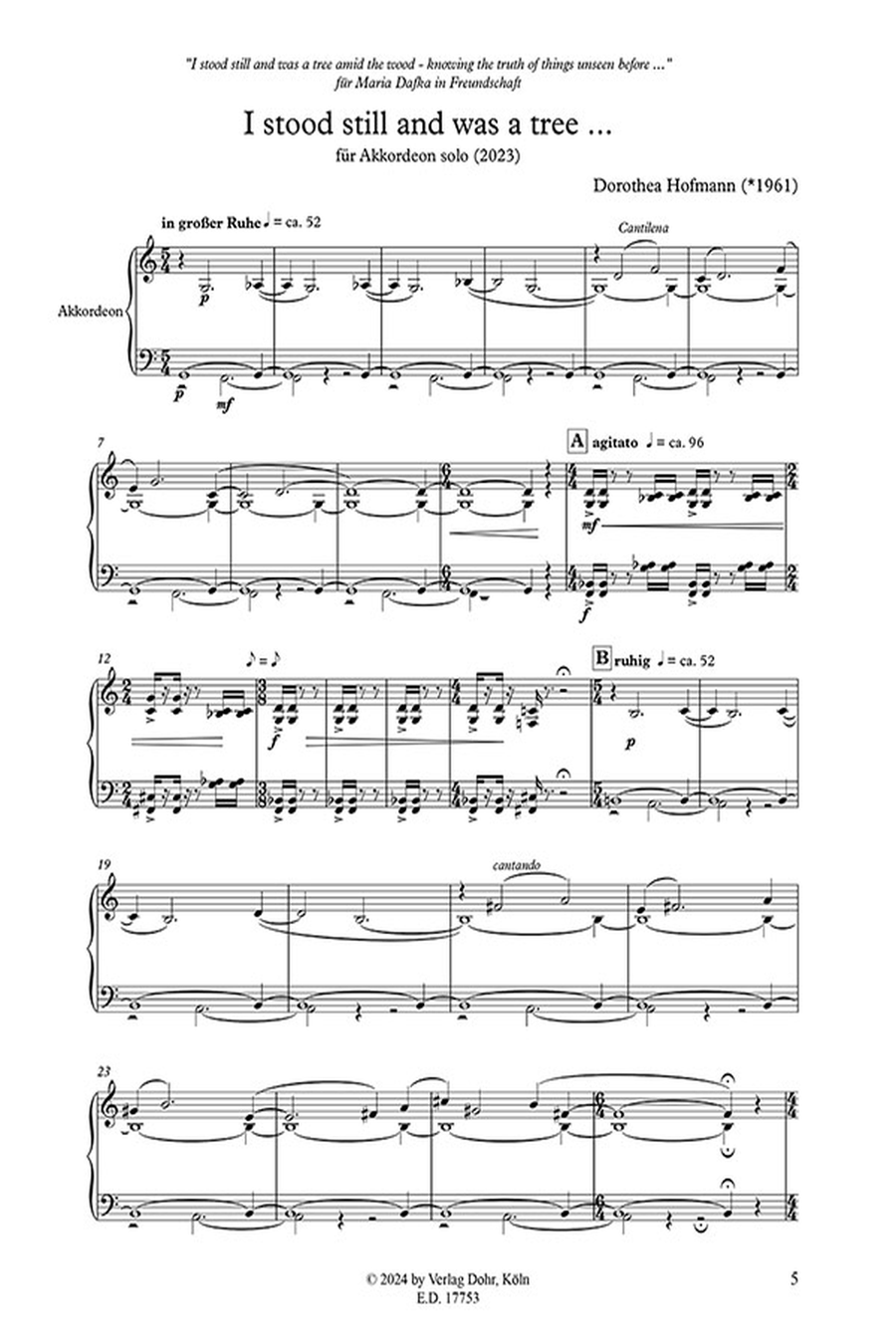 I stood still and was a tree ... für Akkordeon solo (2023) Accordion scores gallery preview page 2