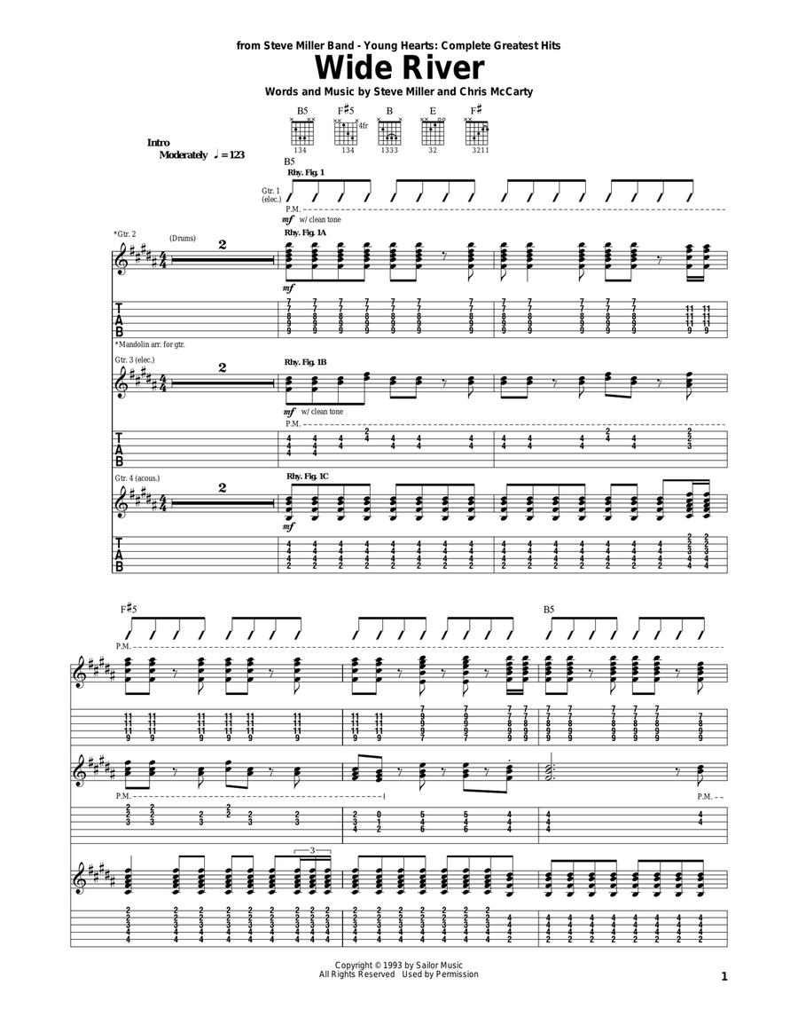 Wide River Wide River Acoustic Guitar scores gallery preview page 1