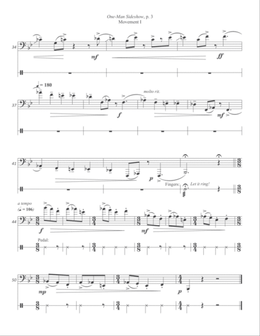 One-Man Sideshow (Bass Trombone & Hi-Hat) Bass Trombone scores gallery preview page 3