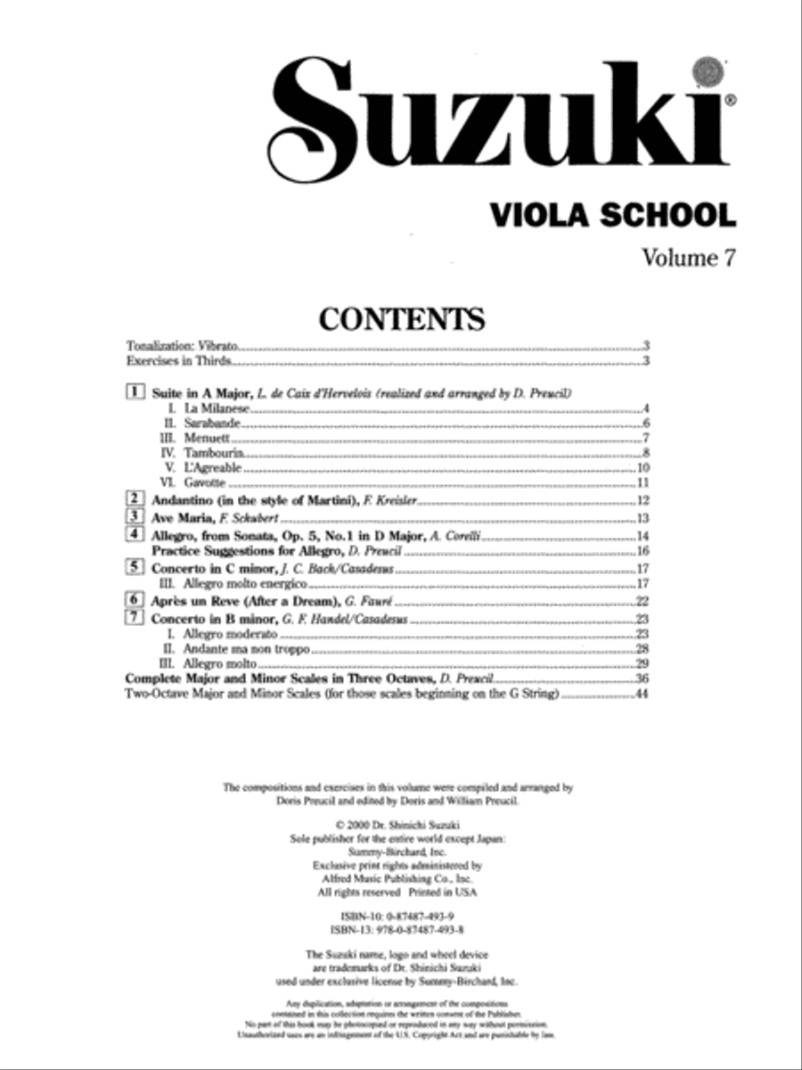 Suzuki Viola School, Volume 7