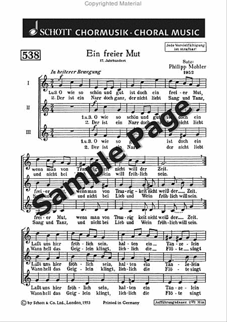 Mohler Ph Ein Freier Mut Women's Choir scores gallery preview page 2