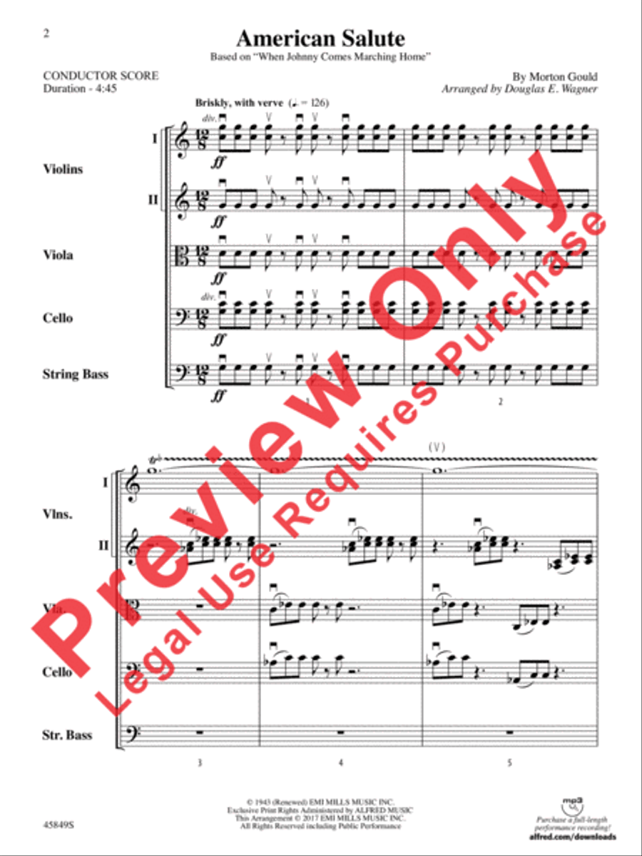 American Salute String Orchestra scores gallery preview page 2