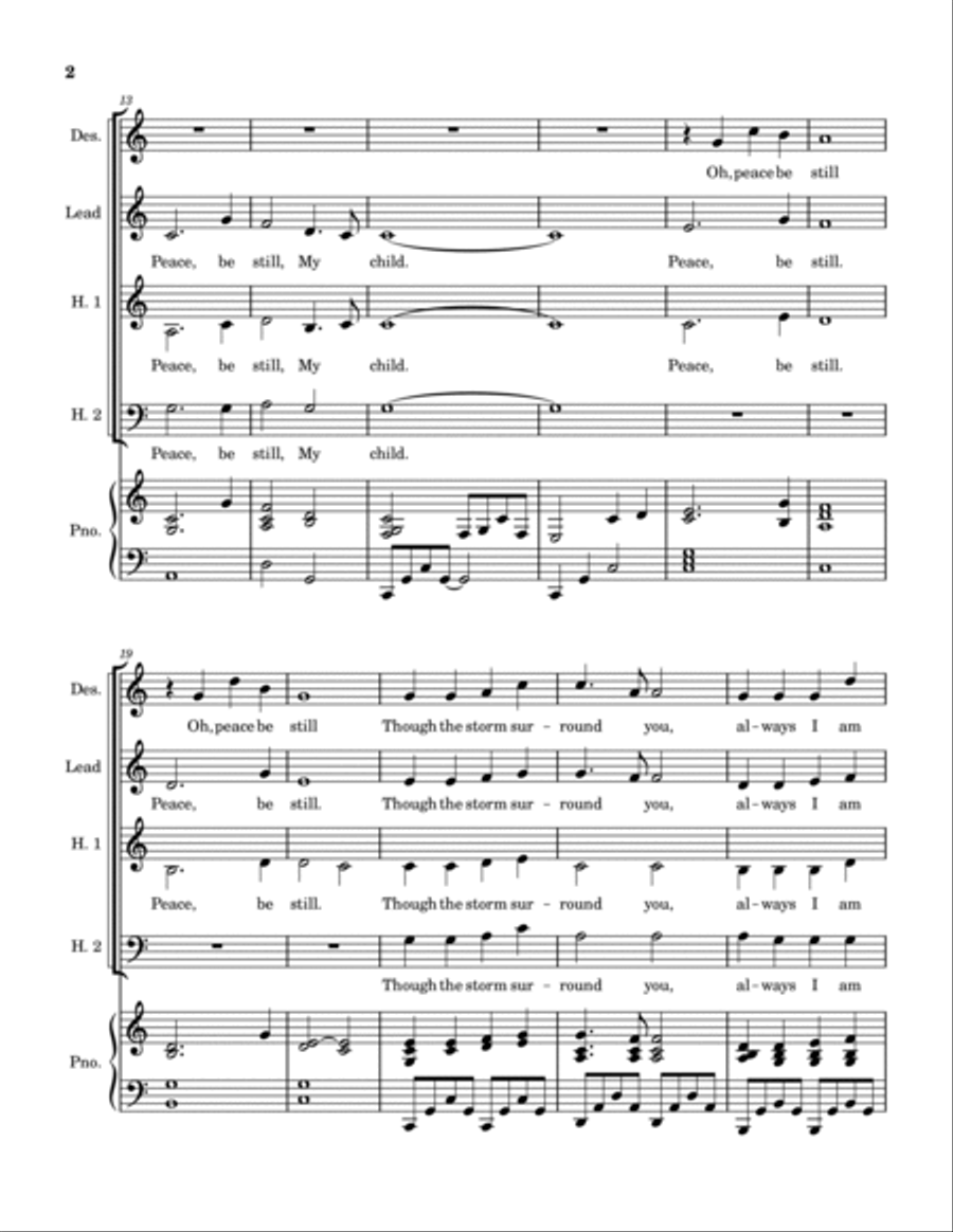 Peace, Be Still - Choral Version Choir scores gallery preview page 3