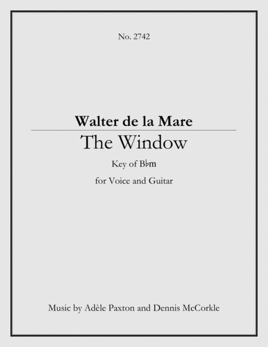The Window - Original Song Setting of Walter de la Mare's Poetry for VOICE and GUITAR: Key Bbm image number null
