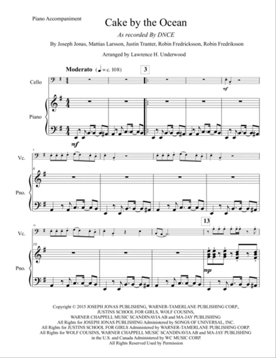 Cake By The Ocean Piano scores gallery preview page 2