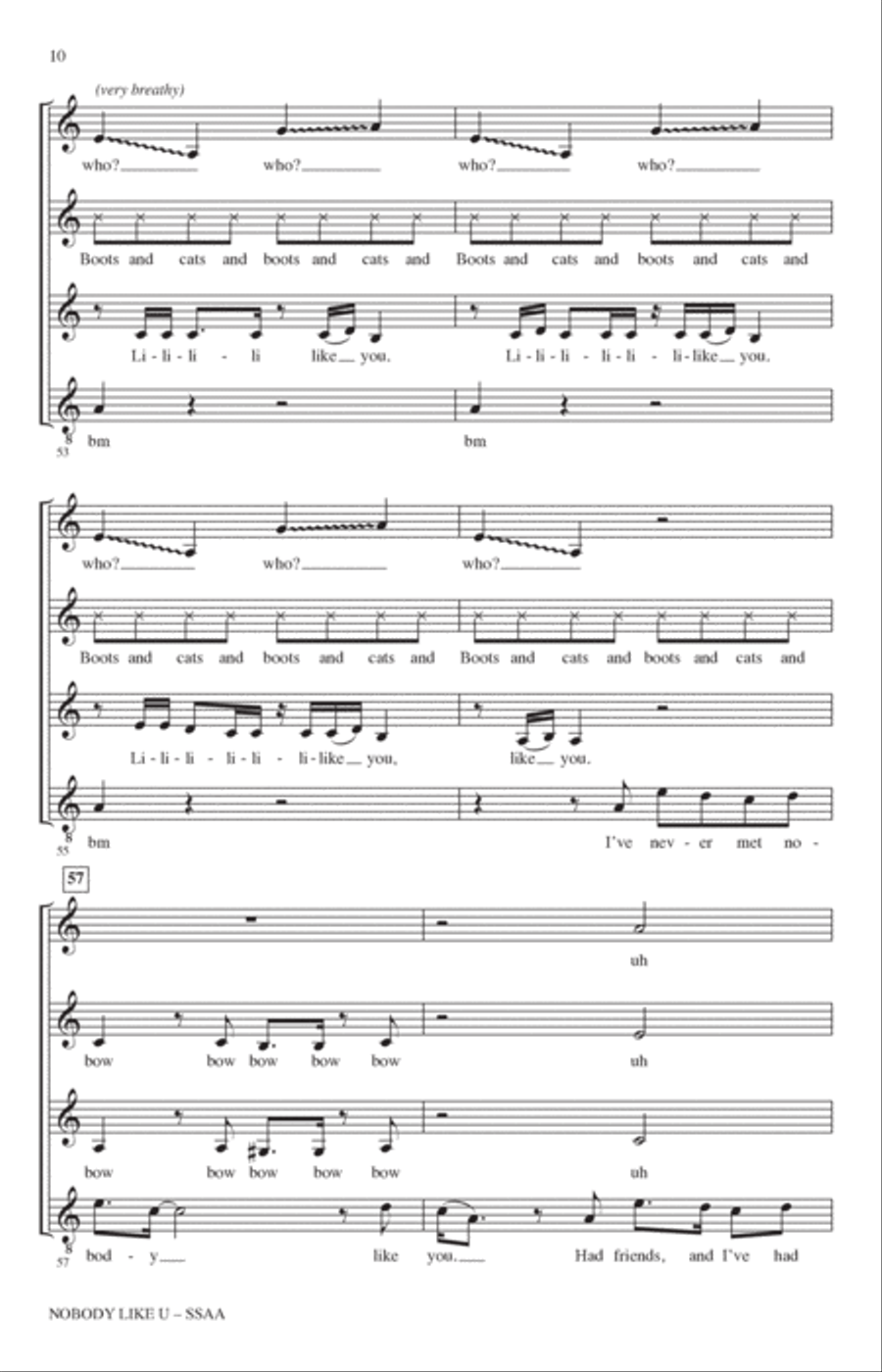 Nobody Like U (from Turning Red) (arr. Deke Sharon) SSAA scores gallery preview page 9