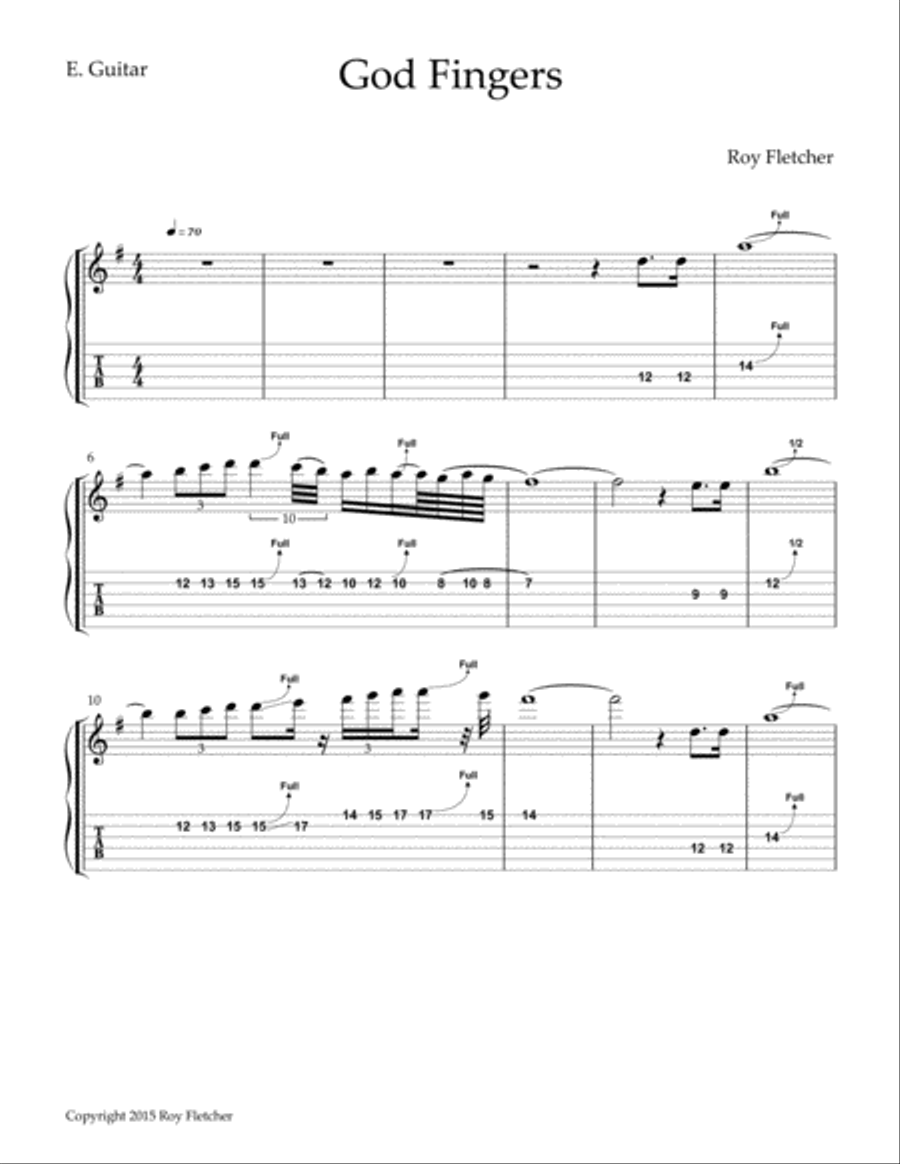 God Fingers God Fingers Guitar Tablature scores gallery preview page 1