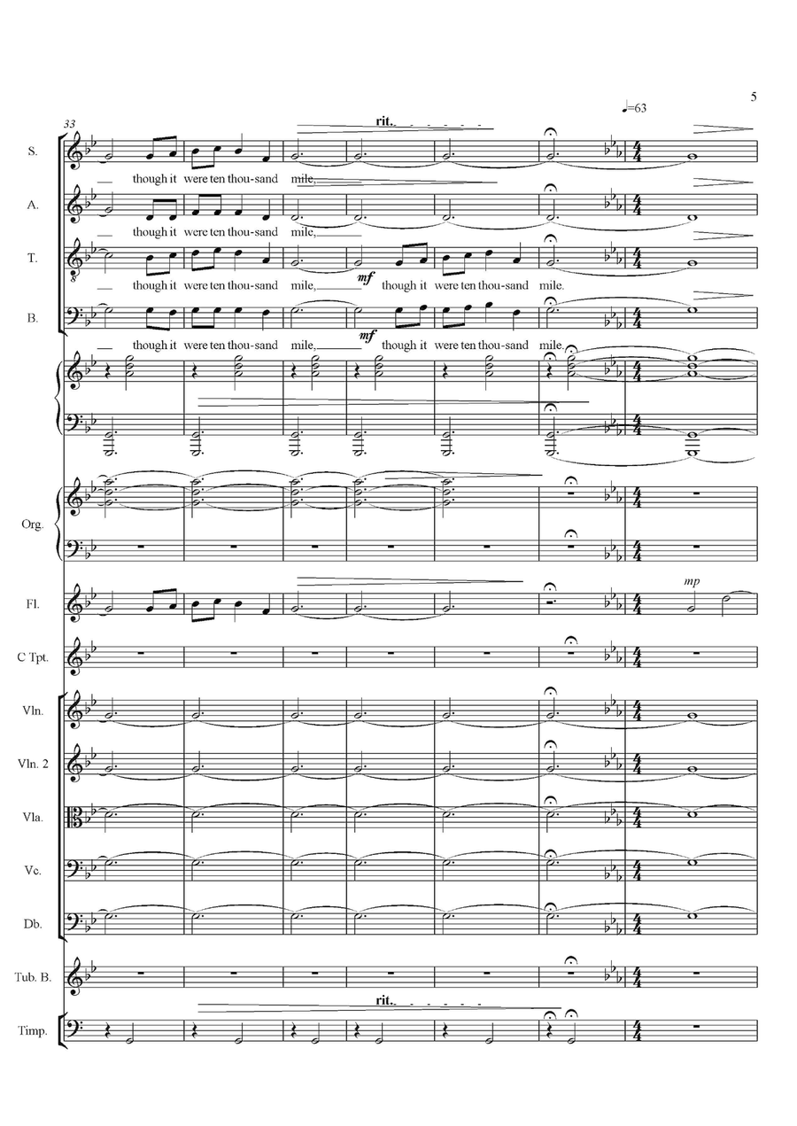 The Old Lie - powerful setting of Wilfred Owen's WW1 poetry - full score 4-Part scores gallery preview page 5