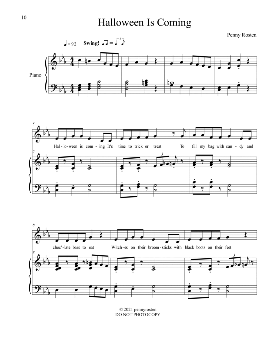 Halloween Is Coming Unison Choir scores gallery preview page 1