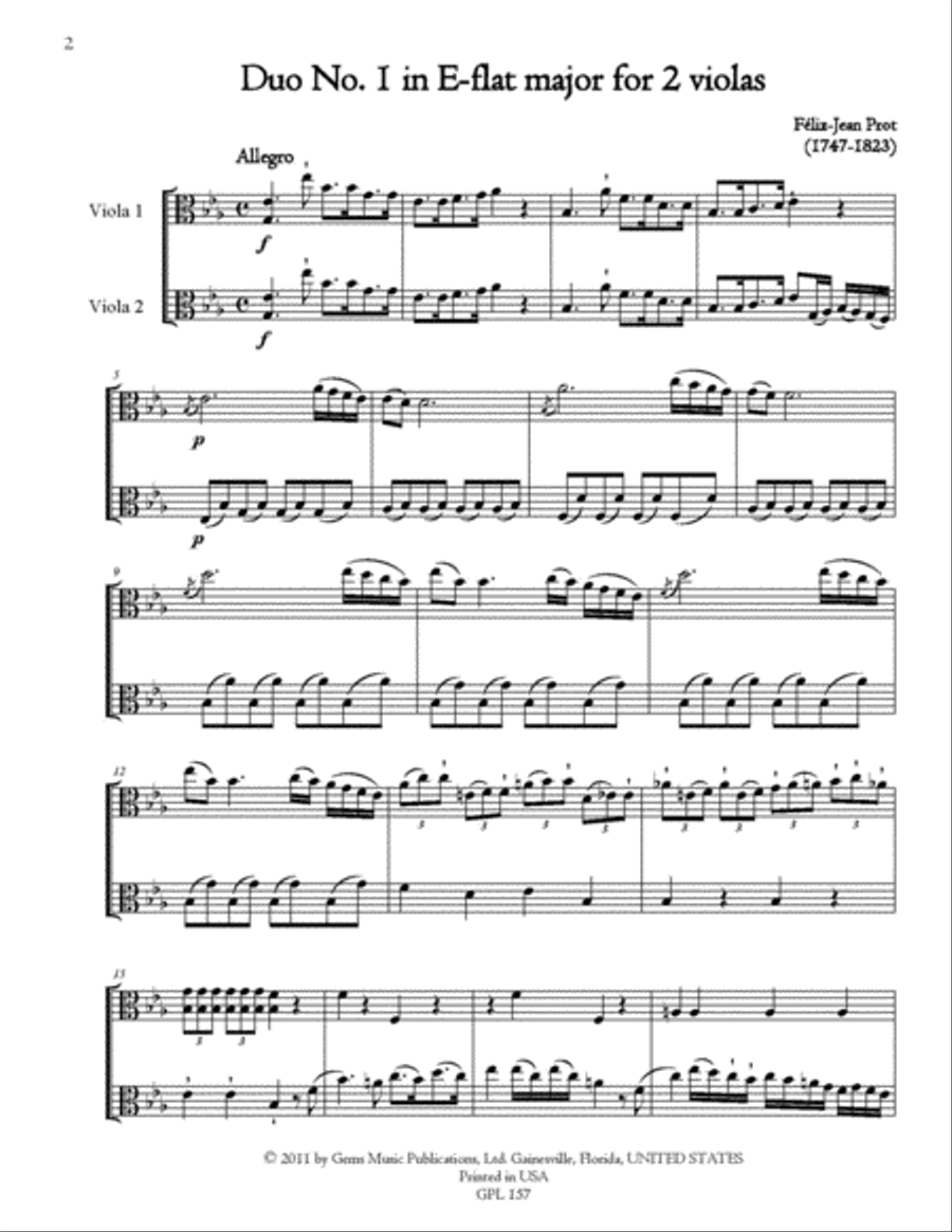 Six Duos, Op. 9 Viola scores gallery preview page 2