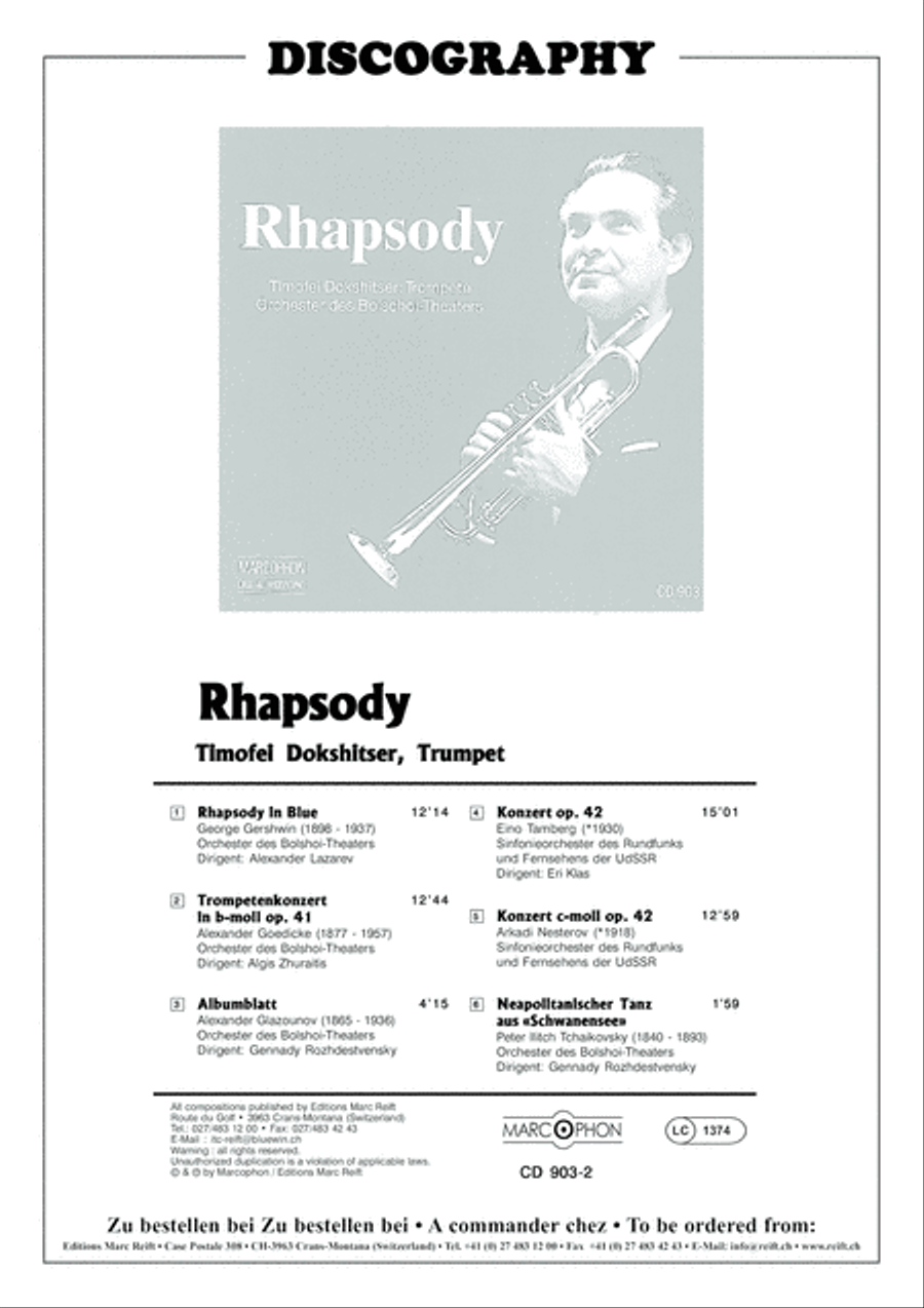 Rhapsody in Blue Cornet scores gallery preview page 3