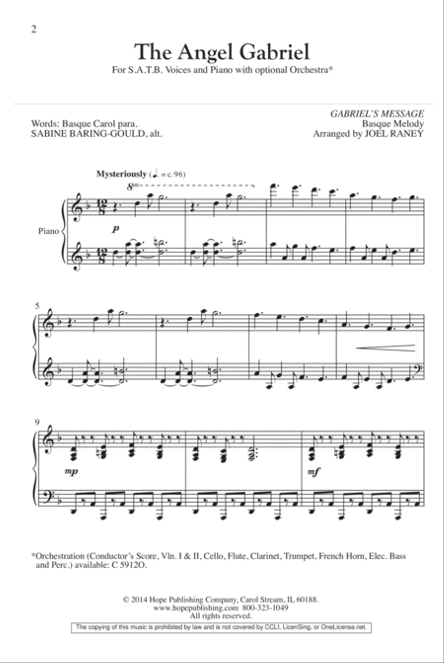 The Angel Gabriel 4-Part scores gallery preview page 3