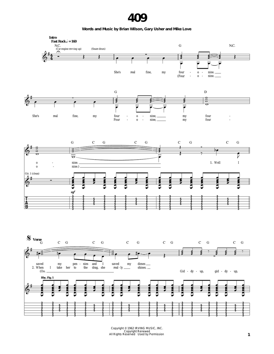 409 409 Acoustic Guitar scores gallery preview page 1