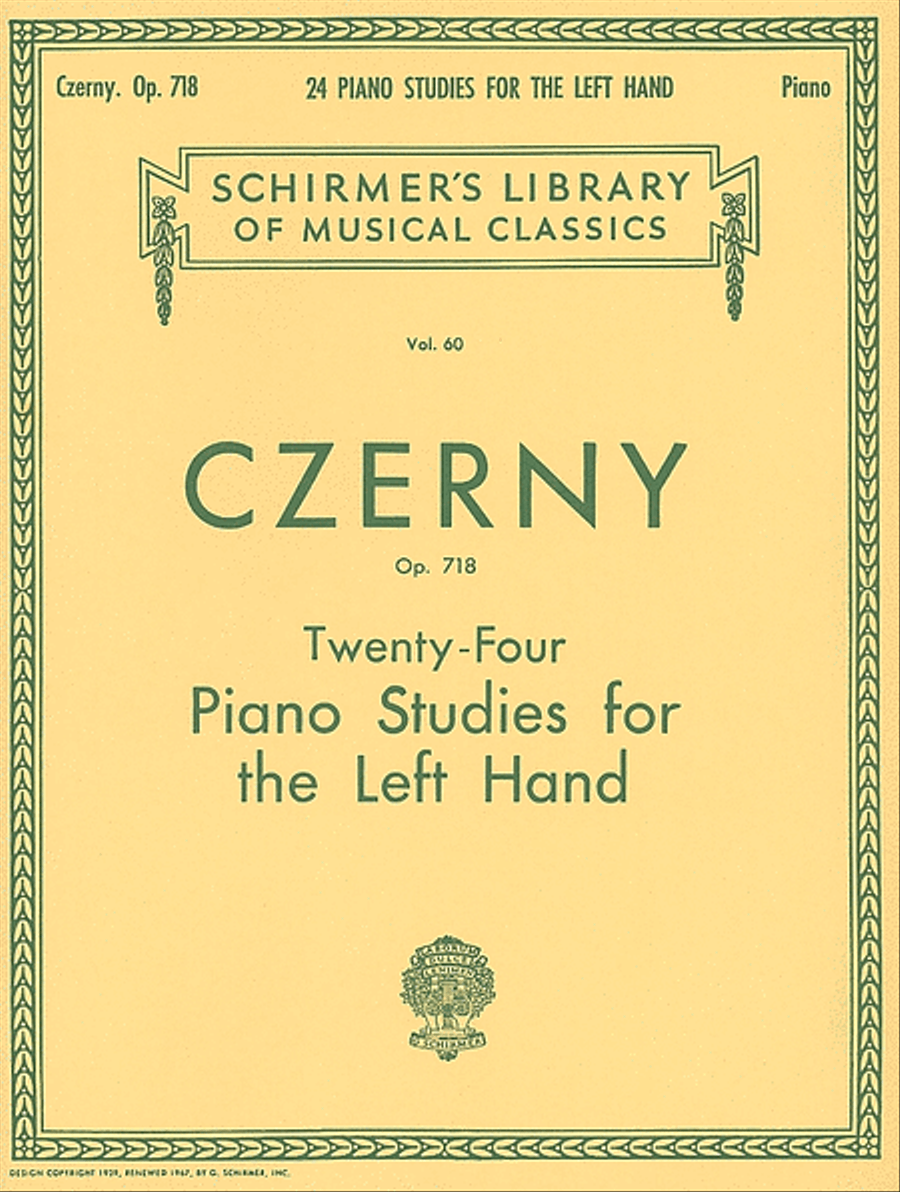 24 Studies for the Left Hand, Op. 718 Piano Method scores gallery preview page 1