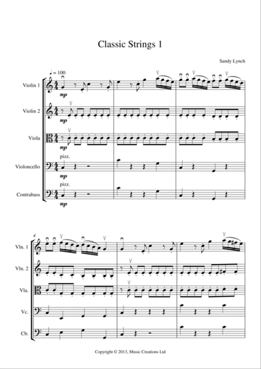Classic Strings 1 Classic Strings 1 String Quartet scores gallery preview page 2