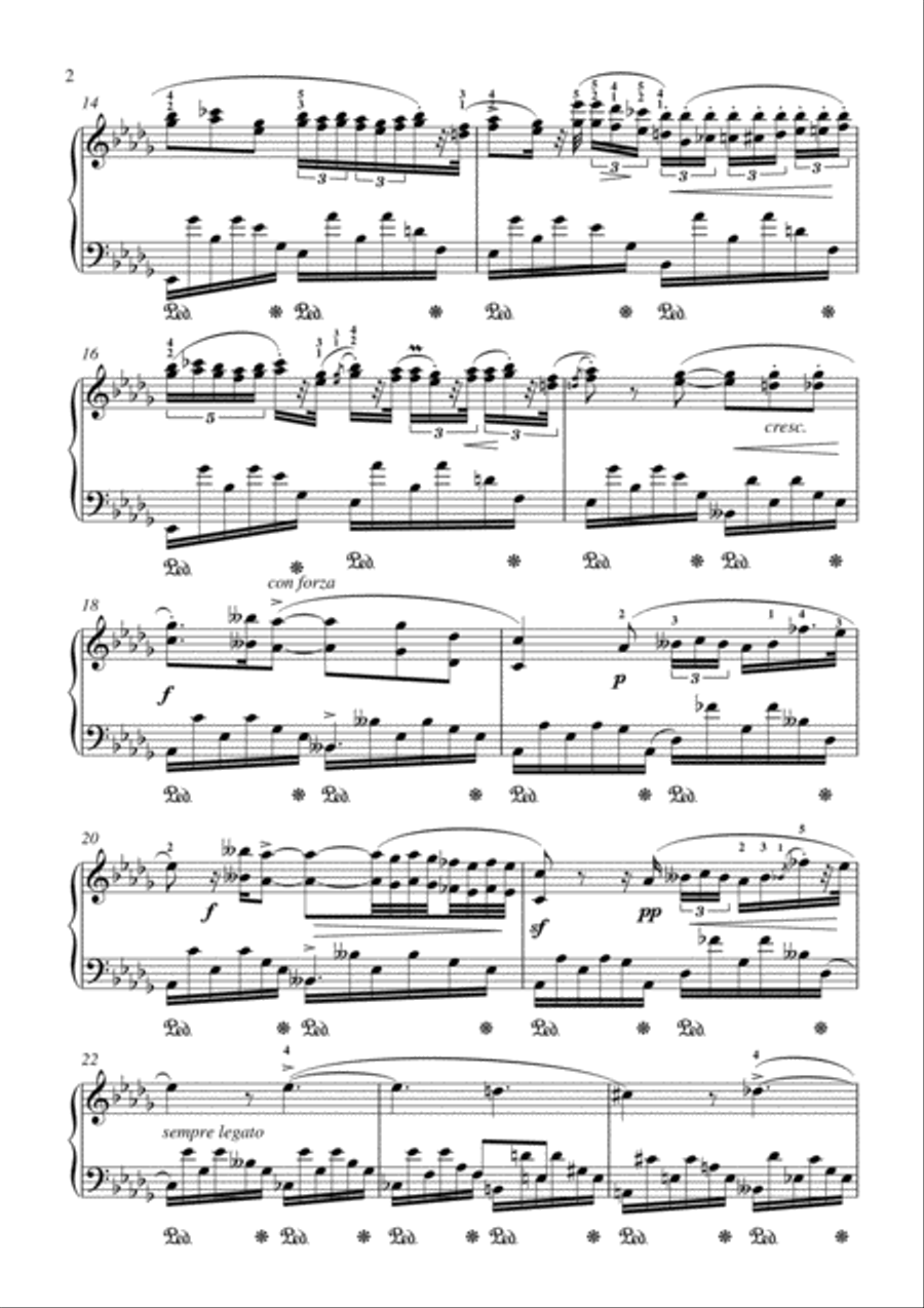 Chopin - Nocturne in D-flat Major, Op. 27, No. 2 Piano Solo scores gallery preview page 3