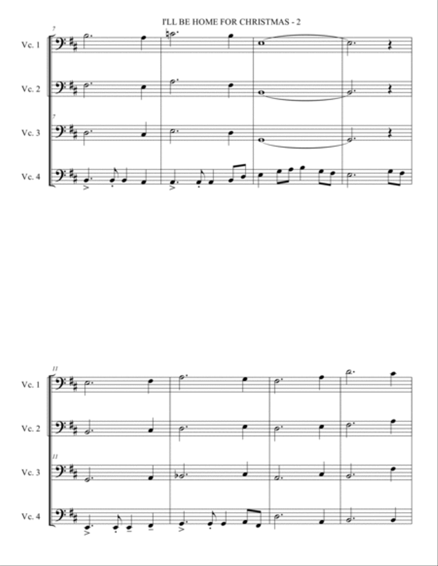 I'll Be Home For Christmas String Quartet scores gallery preview page 3