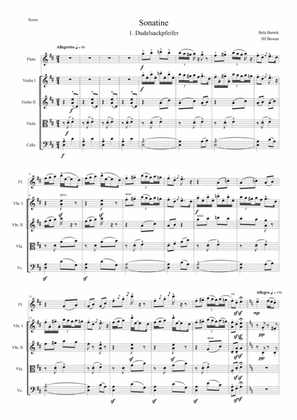 Bartok - Sonatina (Transylvanian dances) for flute and stringquartet