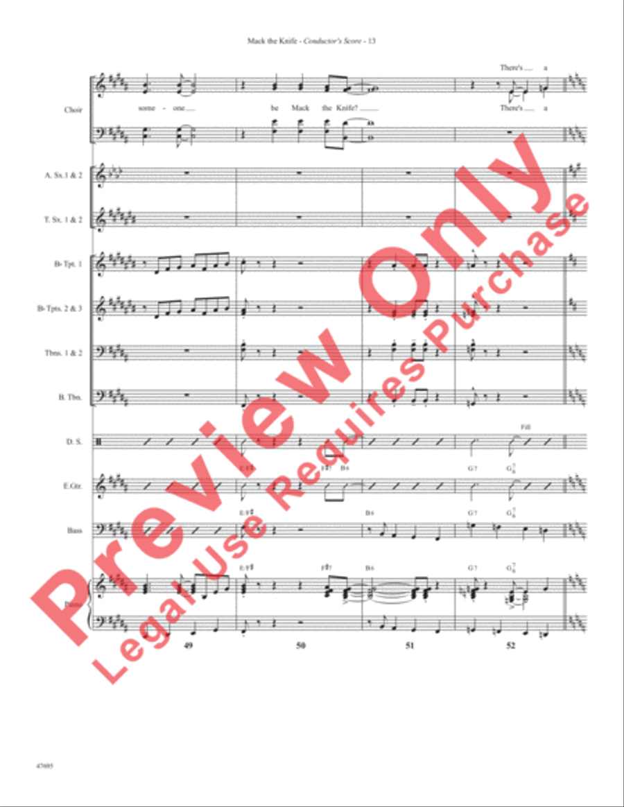 Mack the Knife Choir scores gallery preview page 15