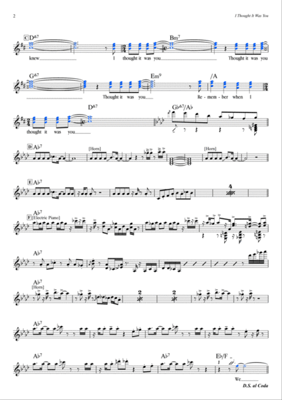 I Thought It Was You I Thought It Was You Piano Solo scores gallery preview page 2
