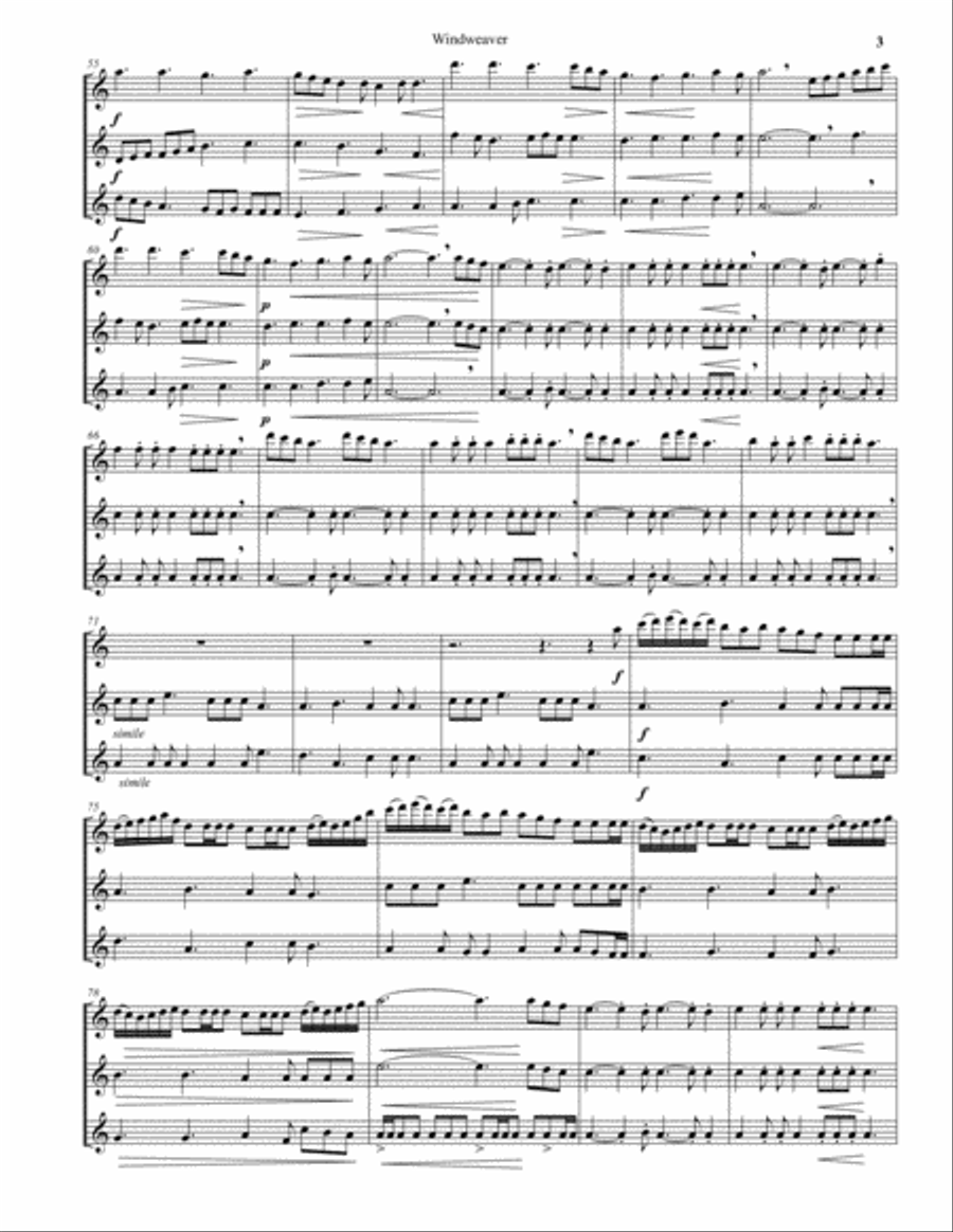 Windweaver Flute Trio Flute Trio scores gallery preview page 5