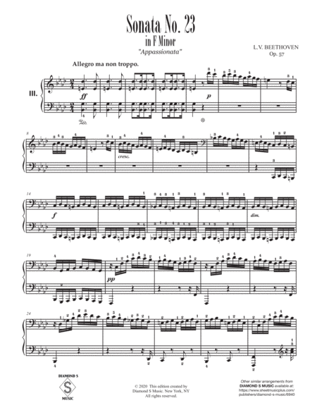 Piano Sonata No. 23, Op. 57 - APPASSIONATA - 3rd Movement - Beethoven image number null