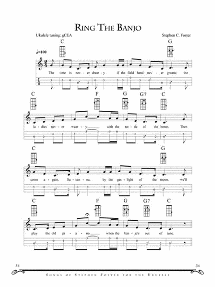 Songs of Stephen Foster for the Ukulele Acoustic Guitar scores gallery preview page 5