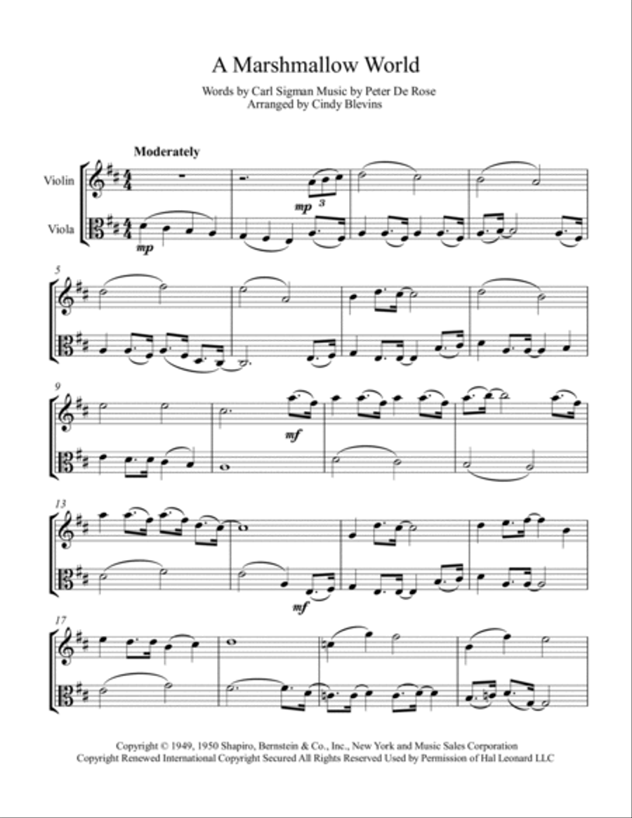 A Marshmallow World String Duet scores gallery preview page 2