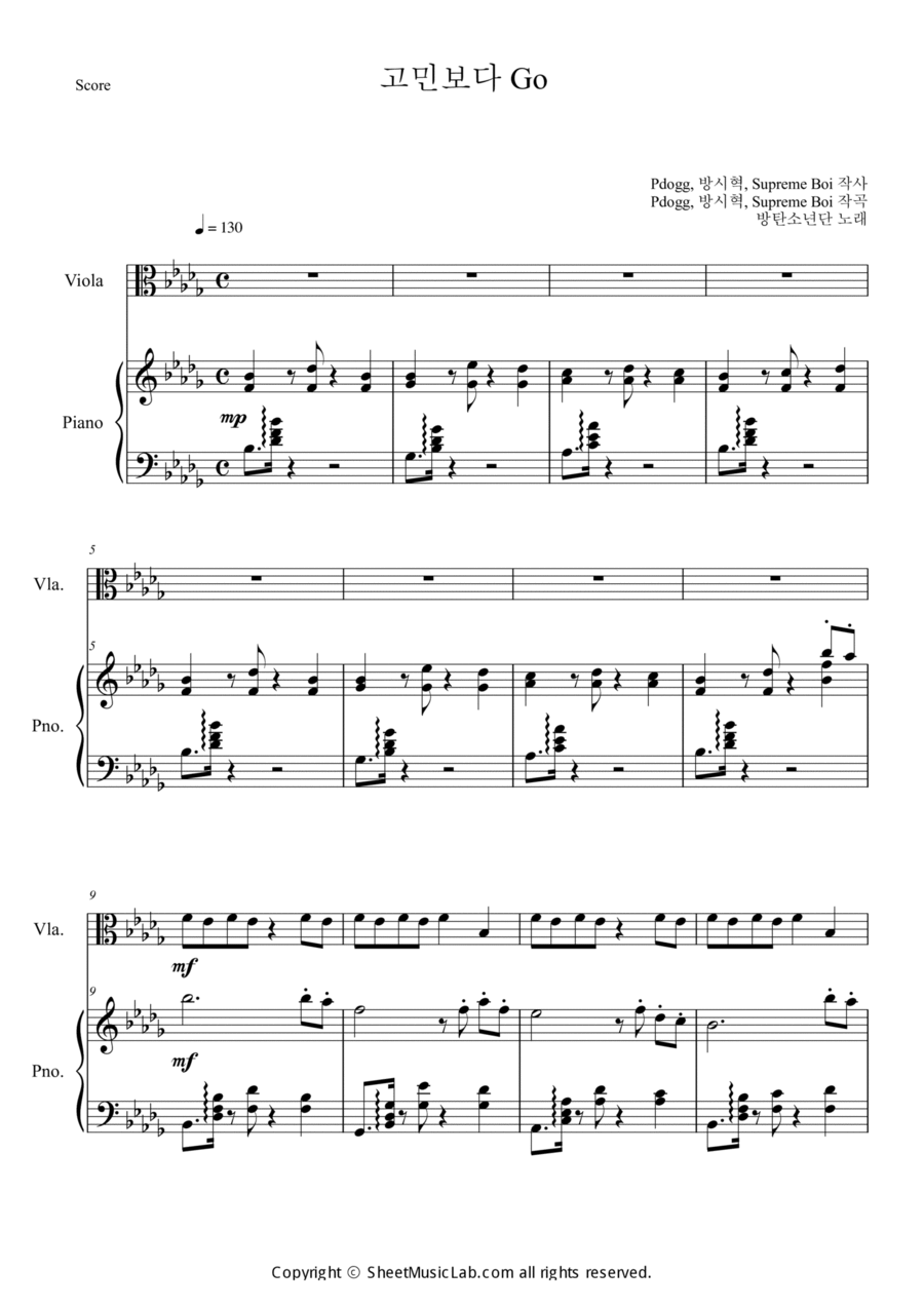 Go Go Go Go Viola scores gallery preview page 1
