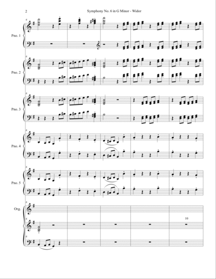 Widor - Finale (5th movement) of Symphony No. 6 in G Minor Small Ensemble scores gallery preview page 2